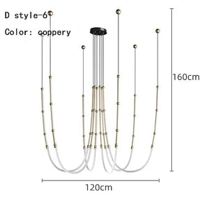 Curvella Zwarte Metalen Hanglamp – Moderne LED Design Lamp voor Woonkamer
