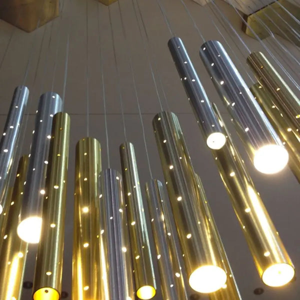 Séraphine Luxe LED Hanglamp – Moderne Geborsteld Staal Plafondlamp voor Woonkamer