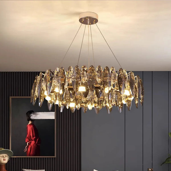 Cristarôme Luxe Kristallen Hanglamp – Moderne Dimbare Plafondlamp voor Woonkamer & Slaapkamer