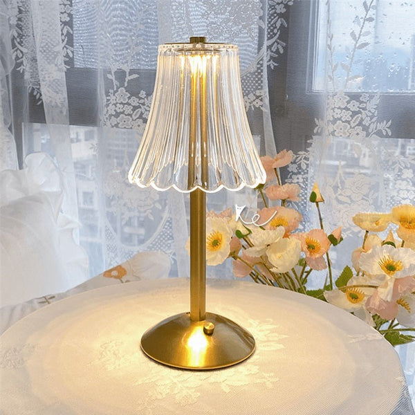 Gouden Kristallen Tafellamp – Elegante Woonverlichting met Sprankelend Design