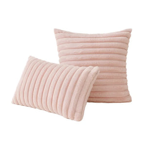 Malmö Pluche Kussenhoes – Zachte Roze Polyester (30×50 & 45×45 cm)
