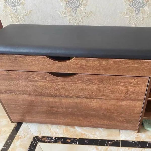 Schoenenkast met Zitbank – Compact Schoenenrek met Opbergruimte voor Hal & Entree