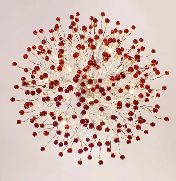 Roze Kristallen Kroonluchter – Luxe LED Plafondlamp voor Slaapkamer & Woonkamer