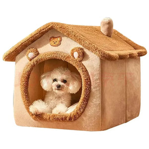 Pluche Hondenhuis – Knusse Hondenmand in Huisvorm | Warm & Comfortabel Binnenhuisje