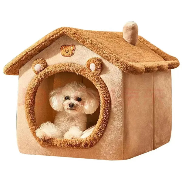 Pluche Hondenhuis – Knusse Hondenmand in Huisvorm | Warm & Comfortabel Binnenhuisje