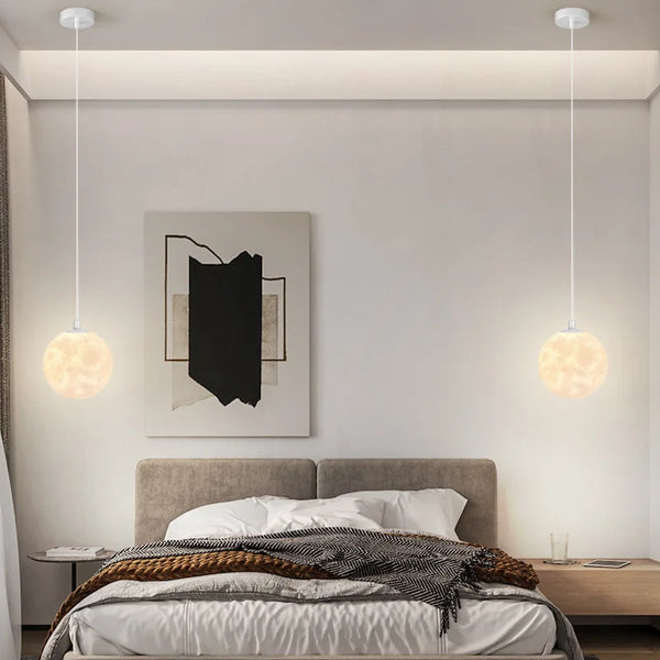 Moderne LED Hanglamp Moonéclat – Witte Design Hanglamp van Metaal voor Woonkamer & Slaapkamer