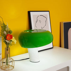 Marmeren Tafellamp met Elegante Stenen Voet – Moderne Woonkamer & Slaapkamer Verlichting