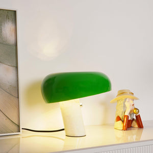 Marmeren Tafellamp met Elegante Stenen Voet – Moderne Woonkamer & Slaapkamer Verlichting