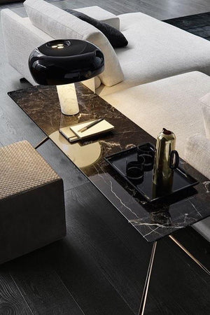 Marmeren Tafellamp met Elegante Stenen Voet – Moderne Woonkamer & Slaapkamer Verlichting