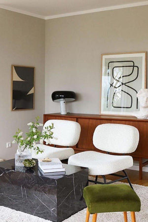 Marmeren Tafellamp met Elegante Stenen Voet – Moderne Woonkamer & Slaapkamer Verlichting