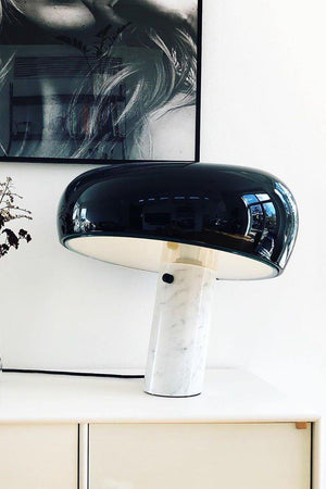Marmeren Tafellamp met Elegante Stenen Voet – Moderne Woonkamer & Slaapkamer Verlichting