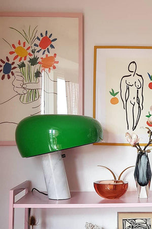 Marmeren Tafellamp met Elegante Stenen Voet – Moderne Woonkamer & Slaapkamer Verlichting