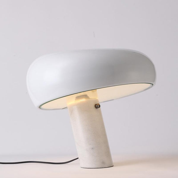 Marmeren Tafellamp met Elegante Stenen Voet – Moderne Woonkamer & Slaapkamer Verlichting