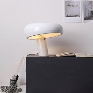 Marmeren Tafellamp met Elegante Stenen Voet – Moderne Woonkamer & Slaapkamer Verlichting