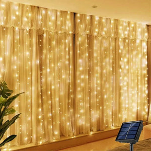 Waterdichte Zonne-energie LED Gordijnverlichting Buiten – 3x2m Sfeervolle Tuinlampen