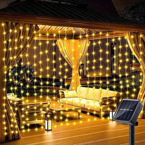 Waterdichte Zonne-energie LED Gordijnverlichting Buiten – 3x2m Sfeervolle Tuinlampen