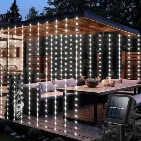 Waterdichte Zonne-energie LED Gordijnverlichting Buiten – 3x2m Sfeervolle Tuinlampen