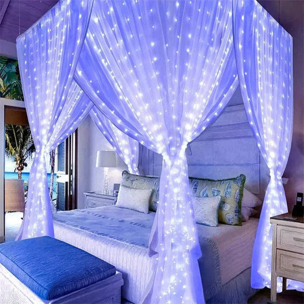Waterdichte Zonne-energie LED Gordijnverlichting Buiten – 3x2m Sfeervolle Tuinlampen