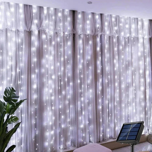 Waterdichte Zonne-energie LED Gordijnverlichting Buiten – 3x2m Sfeervolle Tuinlampen