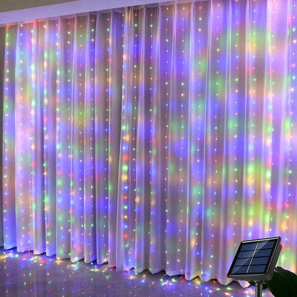 Waterdichte Zonne-energie LED Gordijnverlichting Buiten – 3x2m Sfeervolle Tuinlampen