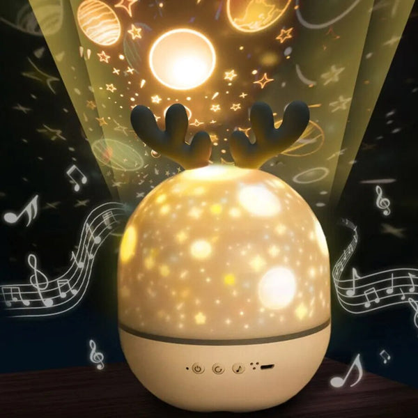LED Sterrenprojector Nachtlamp – Draaibare Galaxy Lamp met Muziekdoos, Oplaadbaar & Kindveilig