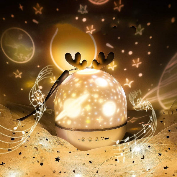 LED Sterrenprojector Nachtlamp – Draaibare Galaxy Lamp met Muziekdoos, Oplaadbaar & Kindveilig