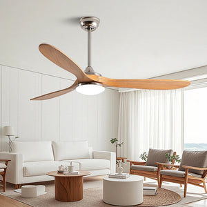 EcoLuxe Plafondventilator met Houten Bladen, LED Licht  Afstandsbediening  Moderne Comfort voor Thuis