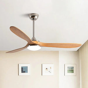 EcoLuxe Plafondventilator met Houten Bladen, LED Licht  Afstandsbediening  Moderne Comfort voor Thuis