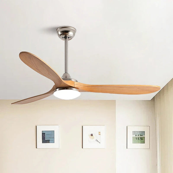 EcoLuxe Plafondventilator met Houten Bladen, LED Licht  Afstandsbediening  Moderne Comfort voor Thuis