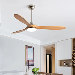 EcoLuxe Plafondventilator met Houten Bladen, LED Licht  Afstandsbediening  Moderne Comfort voor Thuis