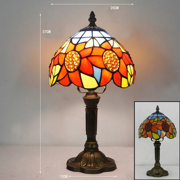 Elegante Tafellamp van Handgemaakt Glas – Kleurrijke Verlichting voor Woonkamer & Kantoor