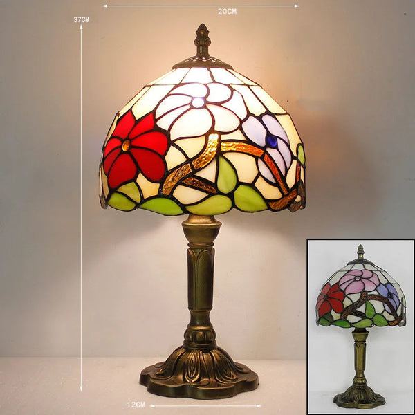 Elegante Tafellamp van Handgemaakt Glas – Kleurrijke Verlichting voor Woonkamer & Kantoor