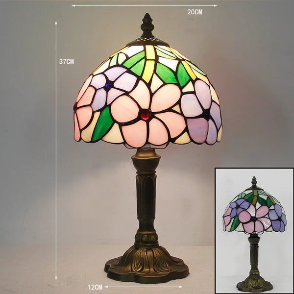 Elegante Tafellamp van Handgemaakt Glas – Kleurrijke Verlichting voor Woonkamer & Kantoor