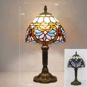 Elegante Tafellamp van Handgemaakt Glas – Kleurrijke Verlichting voor Woonkamer & Kantoor