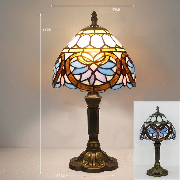 Elegante Tafellamp van Handgemaakt Glas – Kleurrijke Verlichting voor Woonkamer & Kantoor
