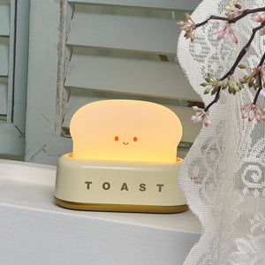 Speelse Retro Broodrooster Tafellamp met LED Licht & Oplaadbare Batterij – Unieke Woondecoratie