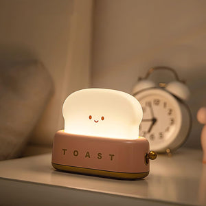 Speelse Retro Broodrooster Tafellamp met LED Licht & Oplaadbare Batterij – Unieke Woondecoratie