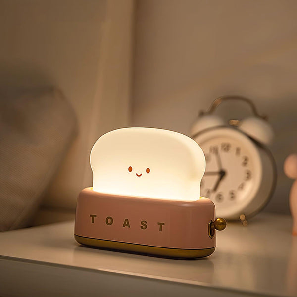 Speelse Retro Broodrooster Tafellamp met LED Licht & Oplaadbare Batterij – Unieke Woondecoratie
