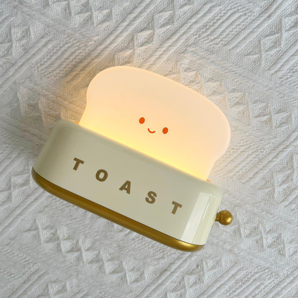 Speelse Retro Broodrooster Tafellamp met LED Licht & Oplaadbare Batterij – Unieke Woondecoratie