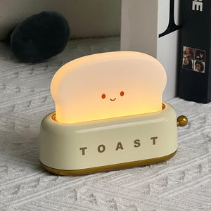 Speelse Retro Broodrooster Tafellamp met LED Licht & Oplaadbare Batterij – Unieke Woondecoratie