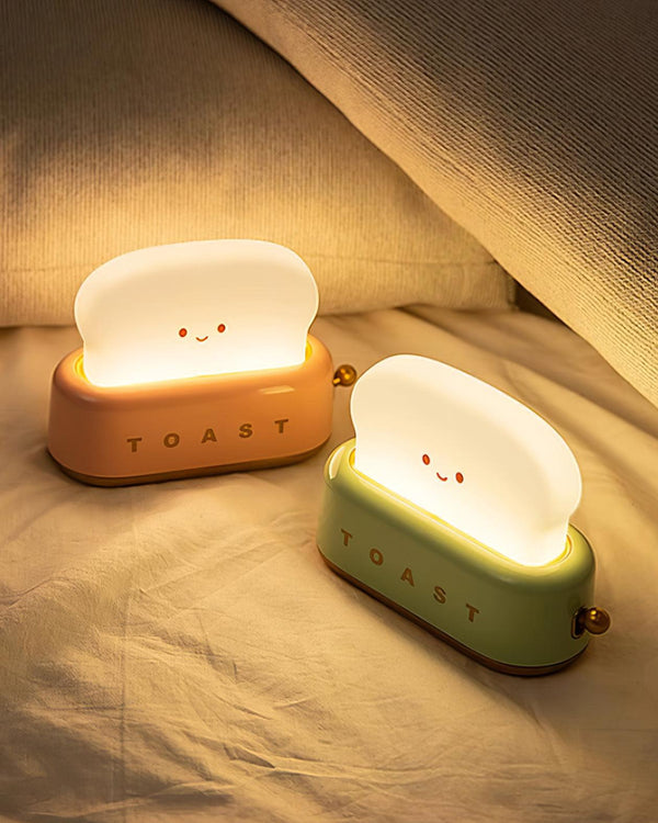 Speelse Retro Broodrooster Tafellamp met LED Licht & Oplaadbare Batterij – Unieke Woondecoratie