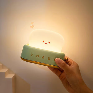 Speelse Retro Broodrooster Tafellamp met LED Licht & Oplaadbare Batterij – Unieke Woondecoratie