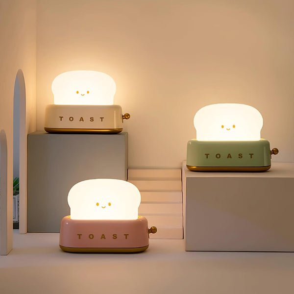 Speelse Retro Broodrooster Tafellamp met LED Licht & Oplaadbare Batterij – Unieke Woondecoratie