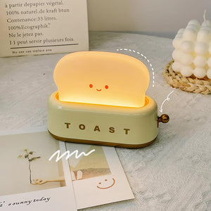 Speelse Retro Broodrooster Tafellamp met LED Licht & Oplaadbare Batterij – Unieke Woondecoratie