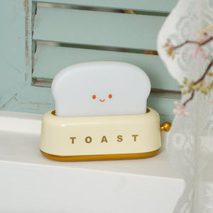 Speelse Retro Broodrooster Tafellamp met LED Licht & Oplaadbare Batterij – Unieke Woondecoratie