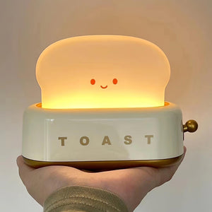Speelse Retro Broodrooster Tafellamp met LED Licht & Oplaadbare Batterij – Unieke Woondecoratie