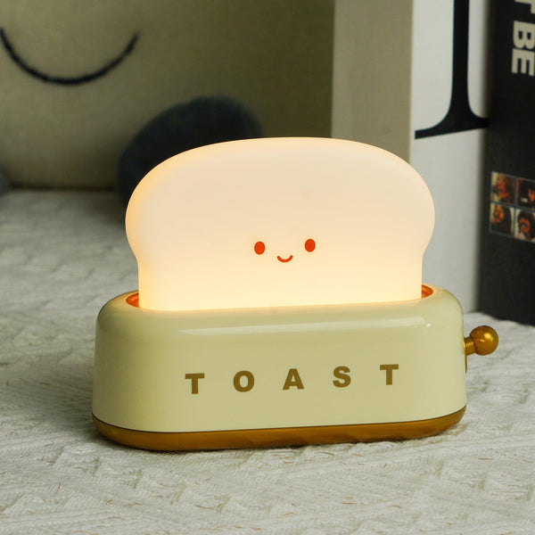 Speelse Retro Broodrooster Tafellamp met LED Licht & Oplaadbare Batterij – Unieke Woondecoratie