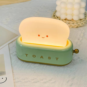 Speelse Retro Broodrooster Tafellamp met LED Licht & Oplaadbare Batterij – Unieke Woondecoratie