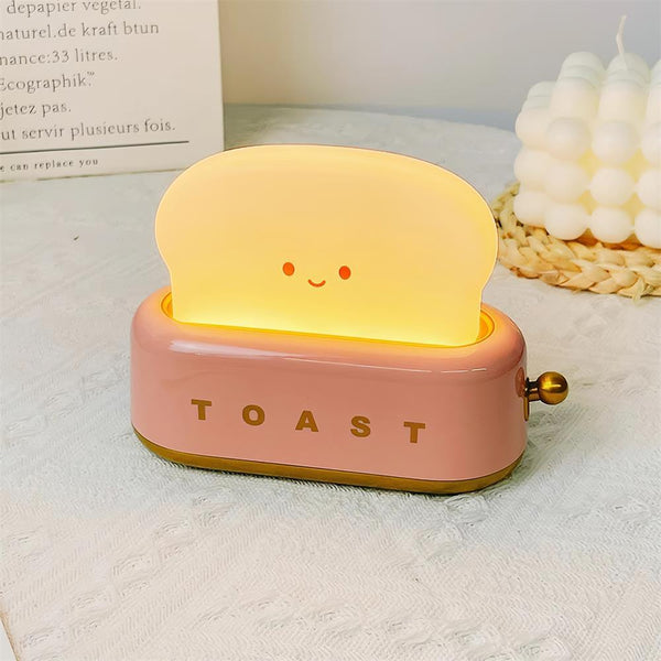 Speelse Retro Broodrooster Tafellamp met LED Licht & Oplaadbare Batterij – Unieke Woondecoratie