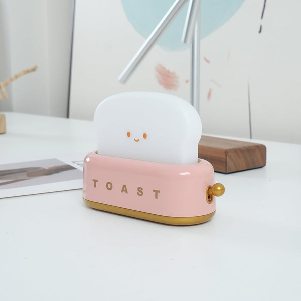 Speelse Retro Broodrooster Tafellamp met LED Licht & Oplaadbare Batterij – Unieke Woondecoratie